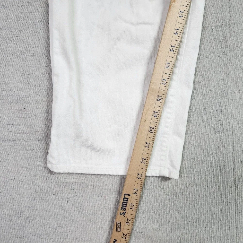 Eddie Bauer Womens Size T16 White Curvy Crop Capri Denim Jeans - Picture 6 of 14